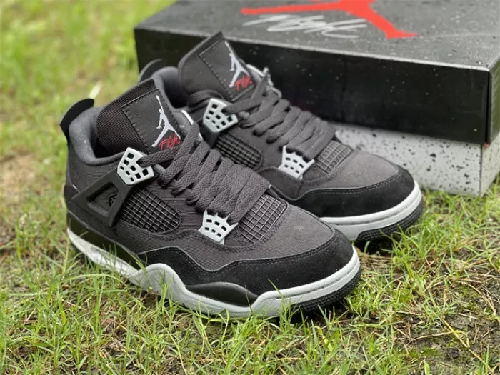 Authentic Air Jordan 4 “Black Canvas”