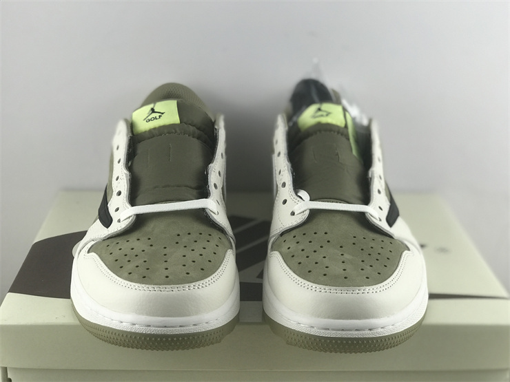 Authentic Travis Scott x Air Jordan 1 Low Golf “Olive”