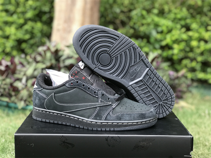 Authentic Travis Scott x Air Jordan 1 Low OG “Black Phantom”