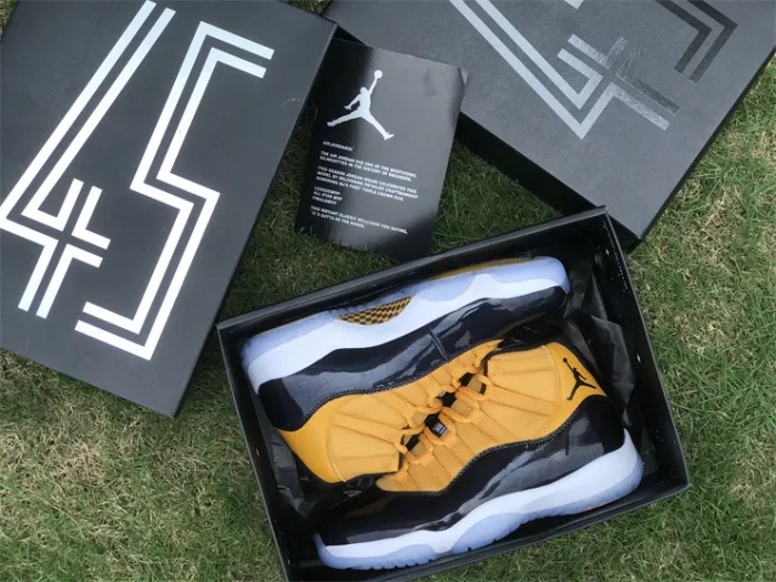 Authentic Air Jordan 11 Yellow Black Custom