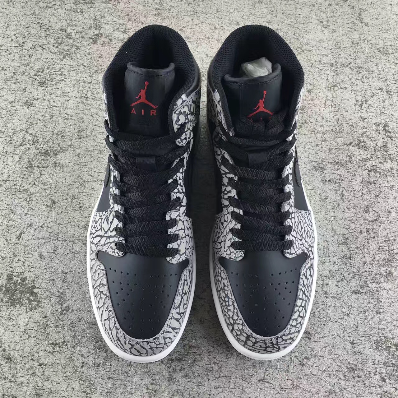 Authentic Air Jordan 1 Black Elephant Print