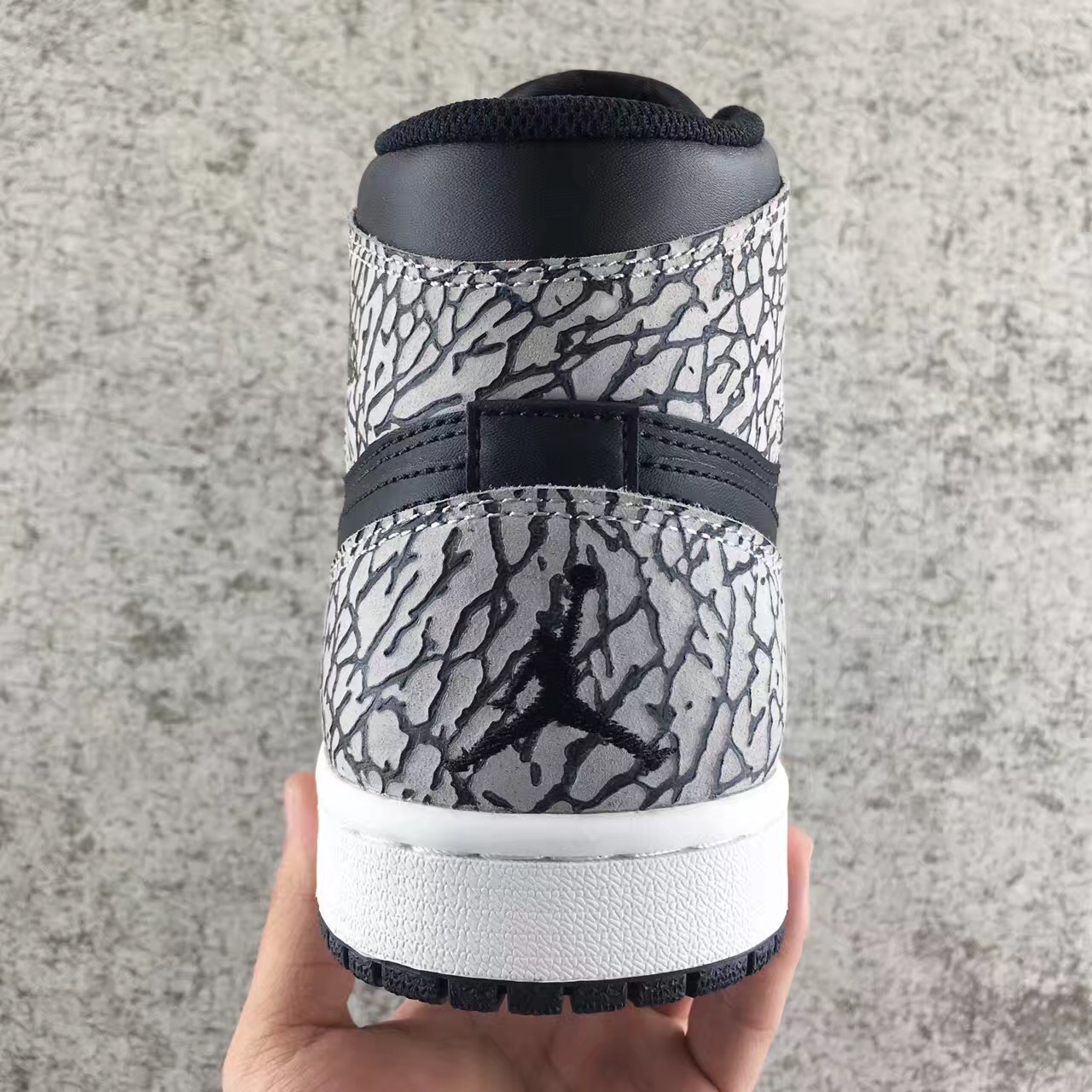 Authentic Air Jordan 1 Black Elephant Print