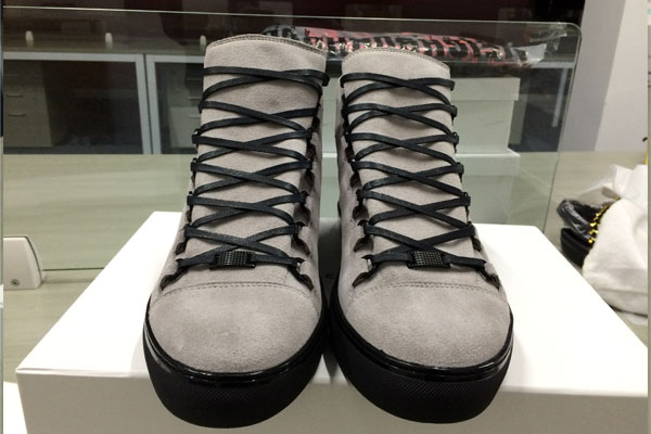 Balenciaga Arena Gray Suede Men High Top Sneaker