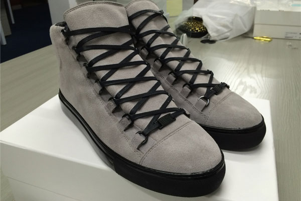 Balenciaga Arena Gray Suede Men High Top Sneaker