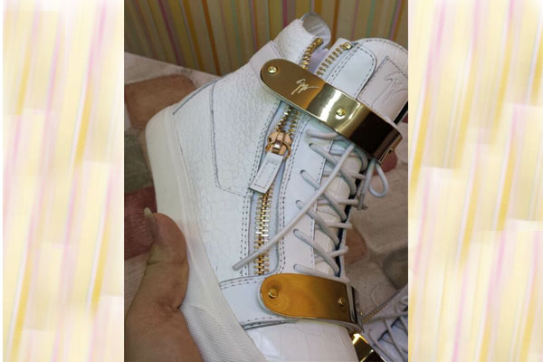 Giuseppe Zanotti Croc White high top Lace up Crocodile Kanye shoes Sneakers(with receipt)