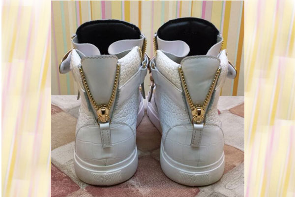 Giuseppe Zanotti Croc White high top Lace up Crocodile Kanye shoes Sneakers(with receipt)