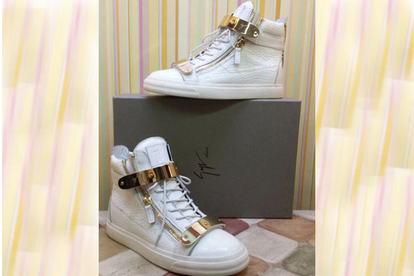 Giuseppe Zanotti Croc White high top Lace up Crocodile Kanye shoes Sneakers(with receipt)