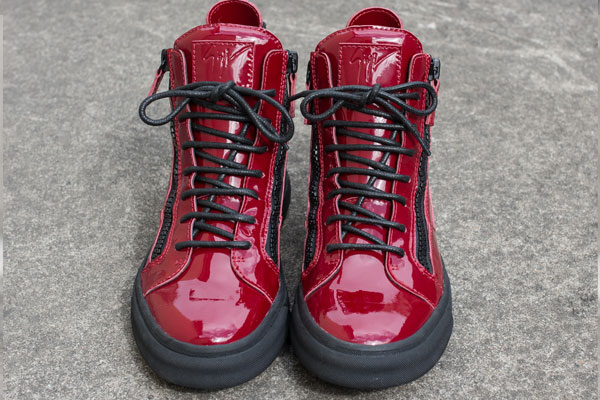 Giuseppe Zanotti Red Zipped Patent Sneakers(with receipt)