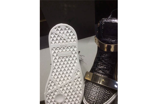 Giuseppe zanotti Reptile-Print Zip High-Top Sliver bar Men Sneaker(with receipt)