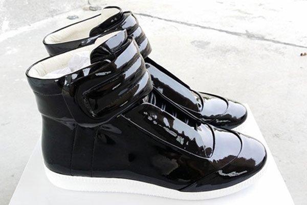 Maison Martin Margiela Black Patent Leather High-Top Sneaker for Men