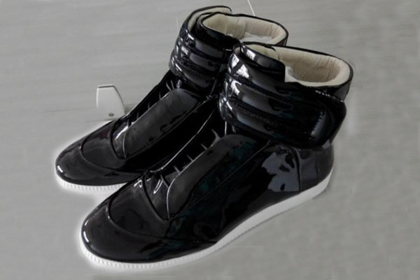 Maison Martin Margiela Black Patent Leather High-Top Sneaker for Men