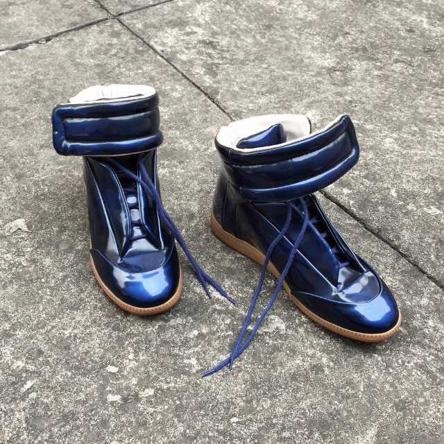 Maison Martin Margiela Blue Future Leather Hightop Sneakers