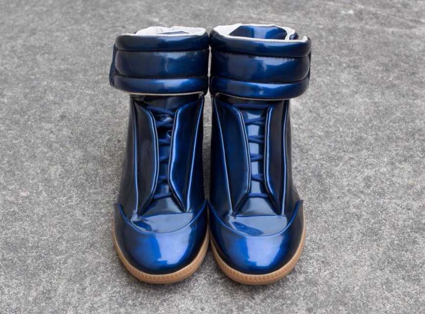 Maison Martin Margiela Blue Future Leather Hightop Sneakers