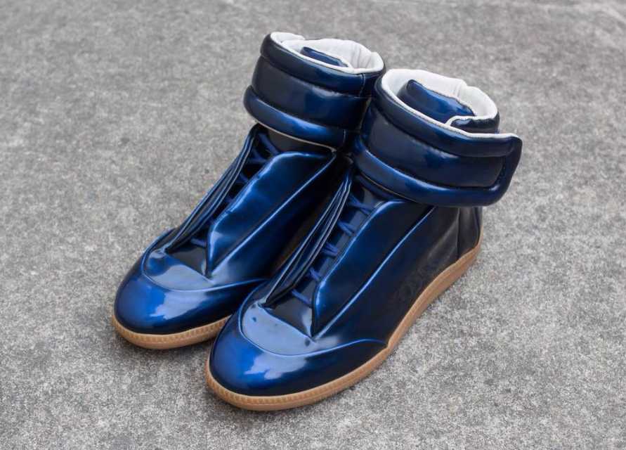 Maison Martin Margiela Blue Future Leather Hightop Sneakers