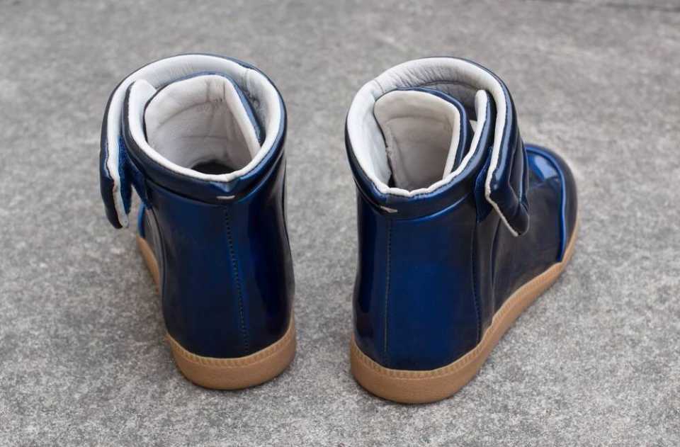 Maison Martin Margiela Blue Future Leather Hightop Sneakers