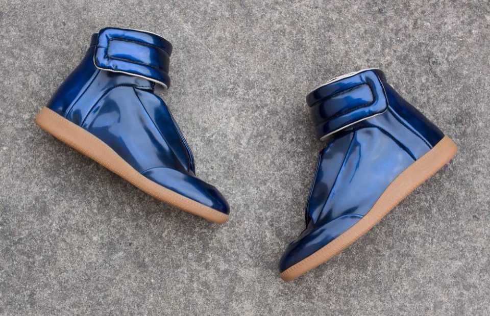 Maison Martin Margiela Blue Future Leather Hightop Sneakers