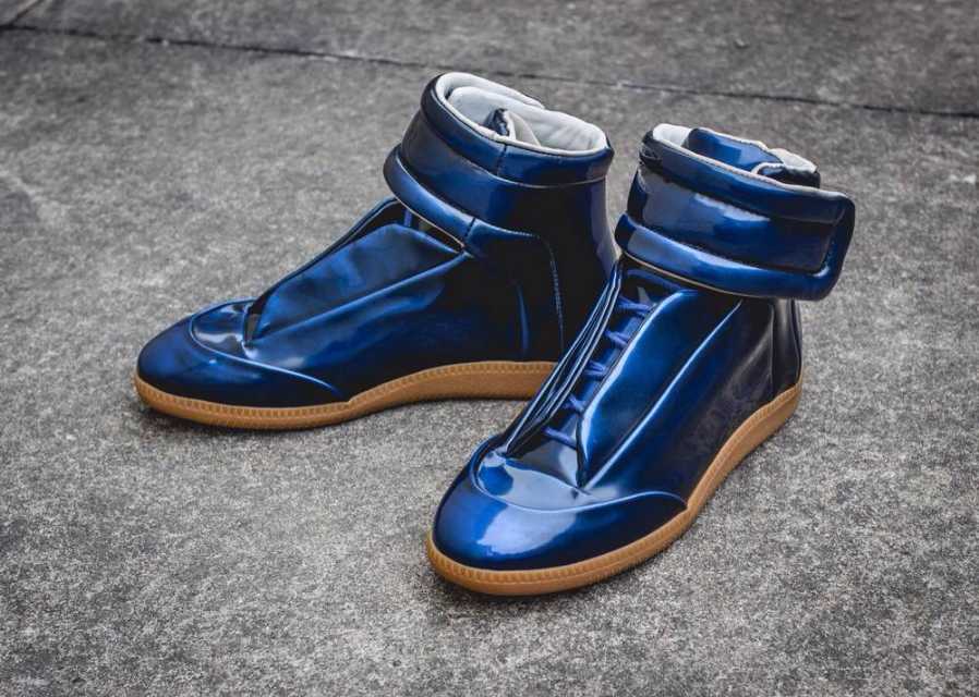 Maison Martin Margiela Blue Future Leather Hightop Sneakers