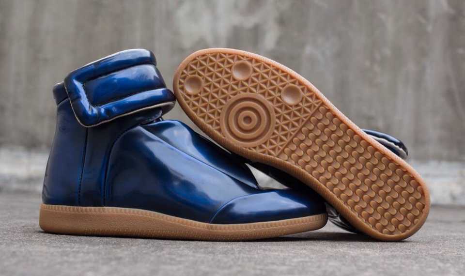 Maison Martin Margiela Blue Future Leather Hightop Sneakers