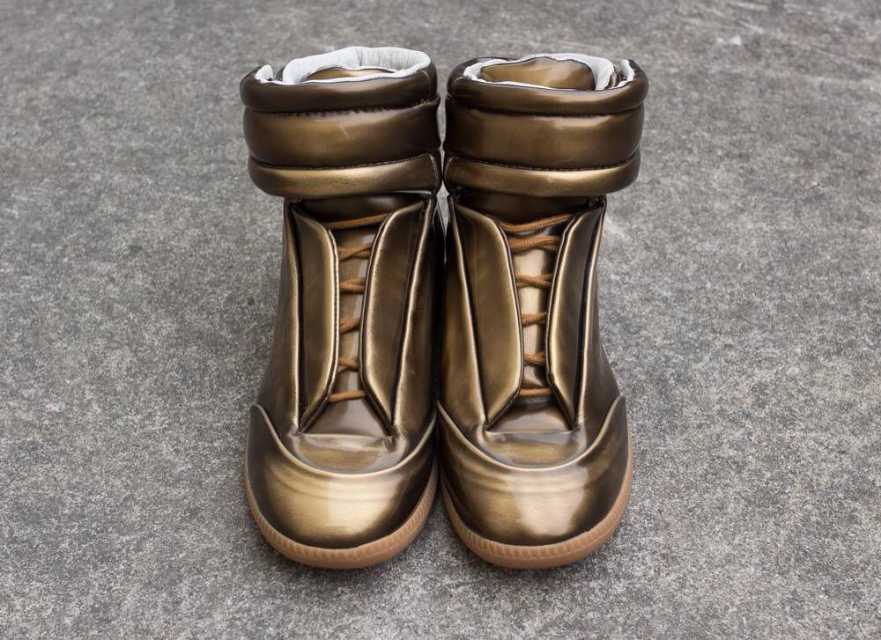 Maison Martin Margiela Gold Future Leather Hightop Sneakers