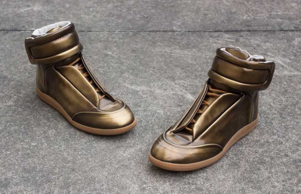 Maison Martin Margiela Gold Future Leather Hightop Sneakers