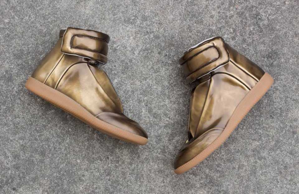 Maison Martin Margiela Gold Future Leather Hightop Sneakers