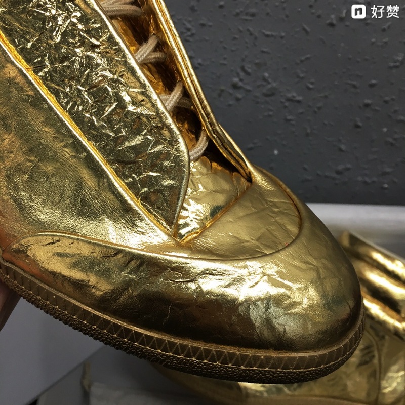 Maison Martin Margiela Gold Leather Future High-Top Sneakers