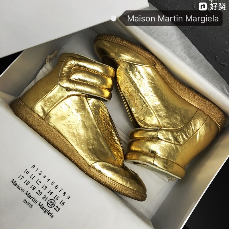 Maison Martin Margiela Gold Leather Future High-Top Sneakers