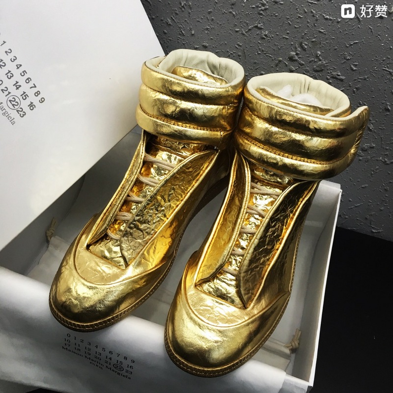 Maison Martin Margiela Gold Leather Future High-Top Sneakers