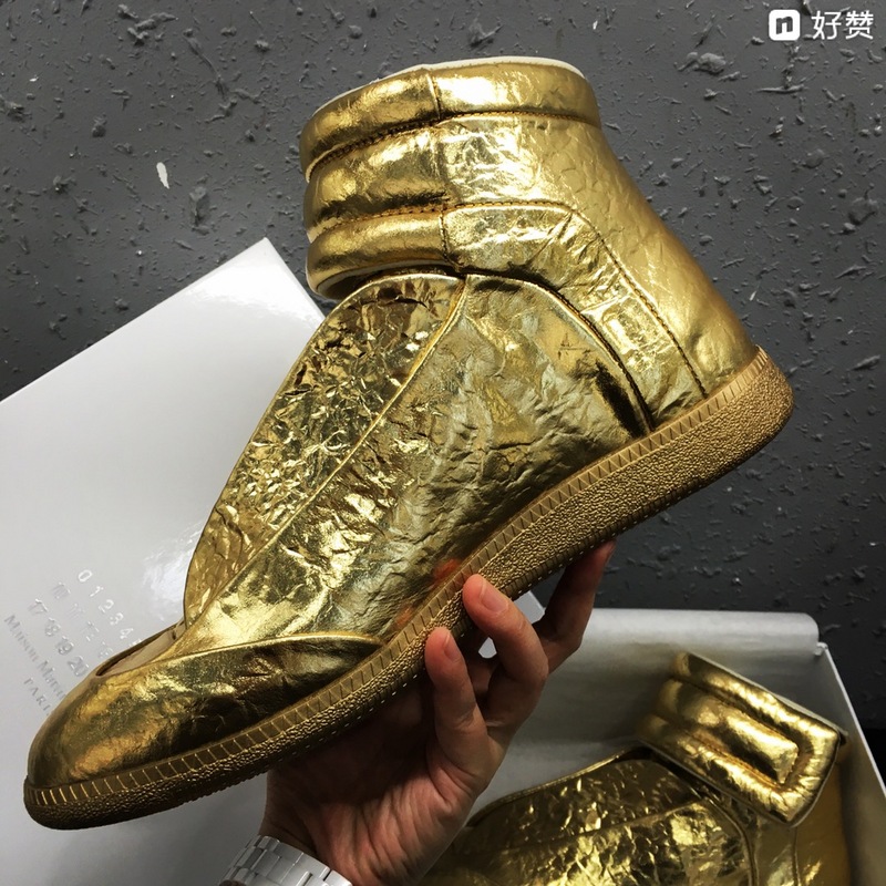 Maison Martin Margiela Gold Leather Future High-Top Sneakers