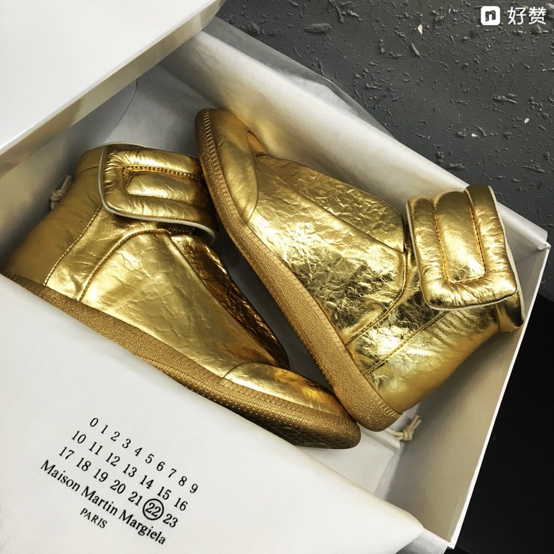 Maison Martin Margiela Gold Leather Future High-Top Sneakers