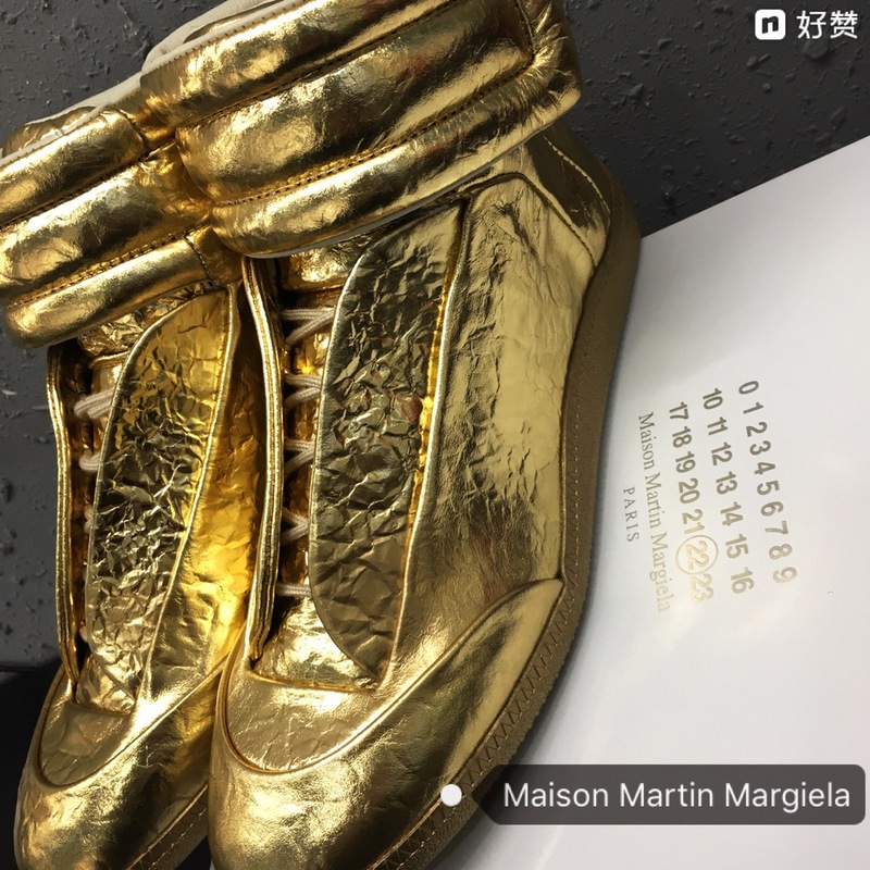 Maison Martin Margiela Gold Leather Future High-Top Sneakers