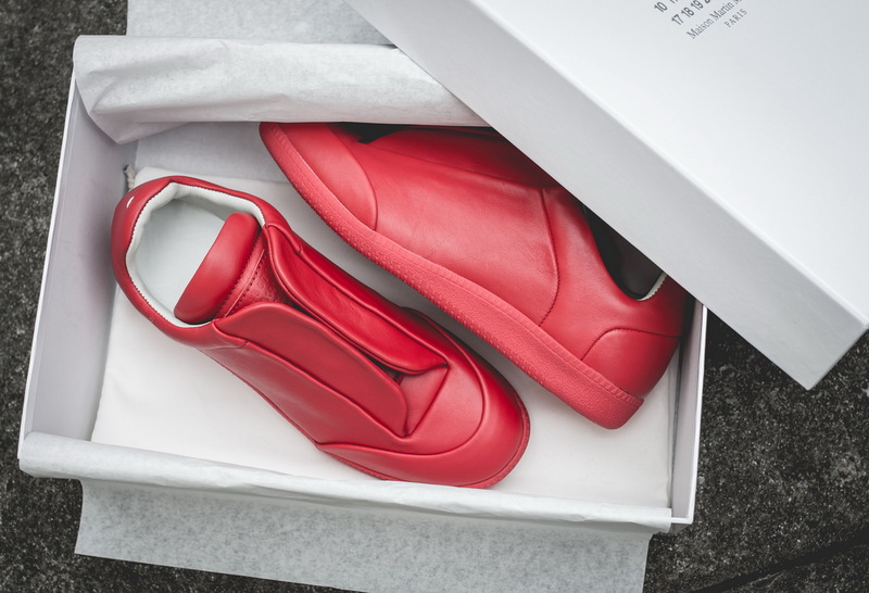 Maison Martin Margiela Red Leather Future Low-Top Sneakers