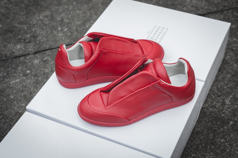 Maison Martin Margiela Red Leather Future Low-Top Sneakers