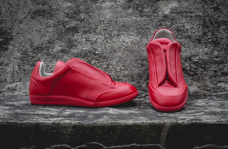 Maison Martin Margiela Red Leather Future Low-Top Sneakers