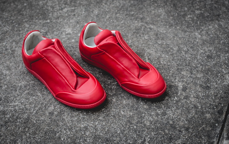 Maison Martin Margiela Red Leather Future Low-Top Sneakers