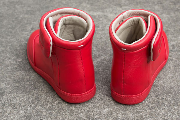 Maison Martin Margiela Red Leather Red Bottom High Top Sneaker