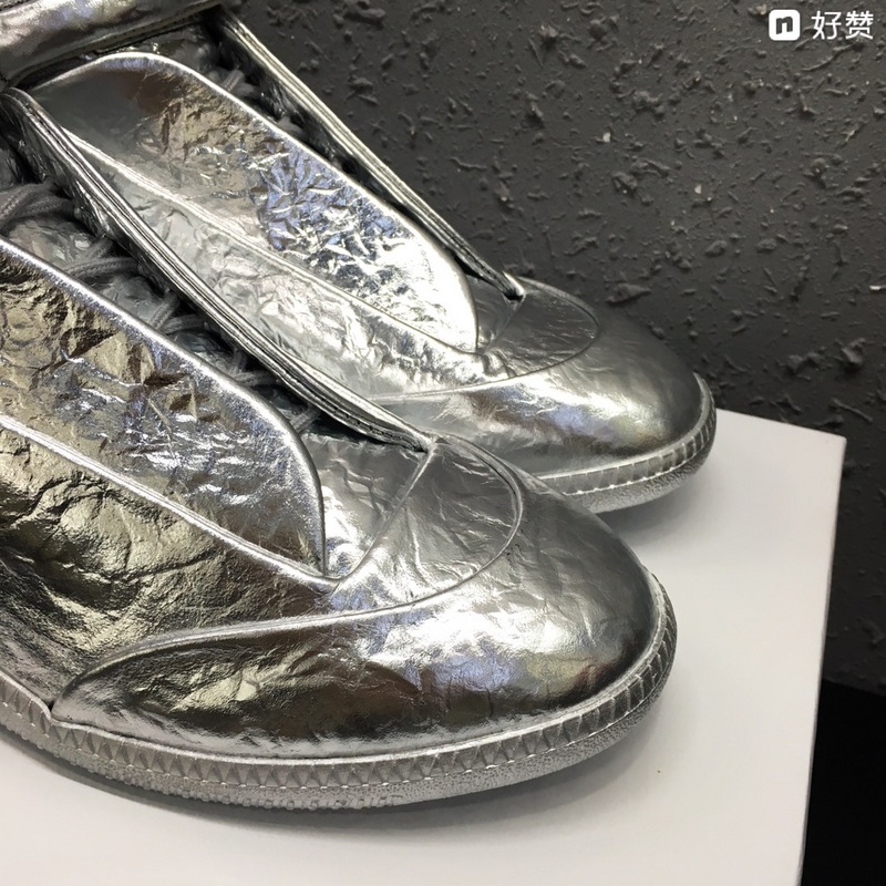 Maison Martin Margiela Silver Leather Future High-Top Sneakers