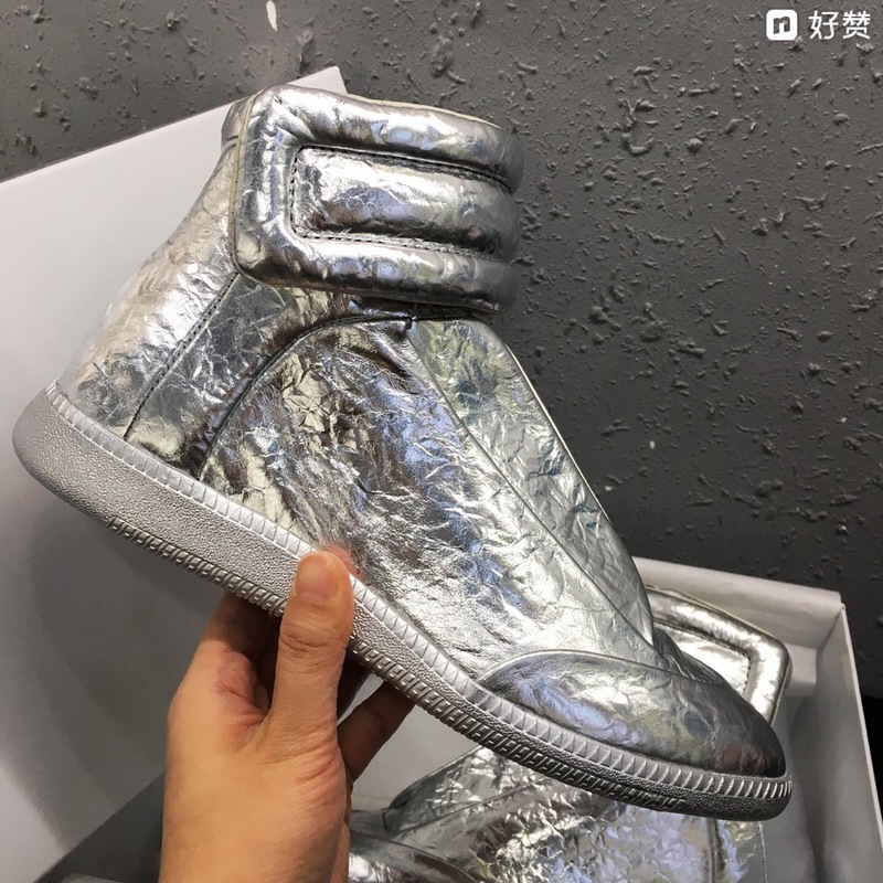 Maison Martin Margiela Silver Leather Future High-Top Sneakers