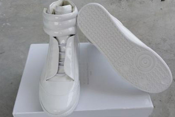 Maison Martin Margiela White Patern Leather High-Top Sneaker for Men