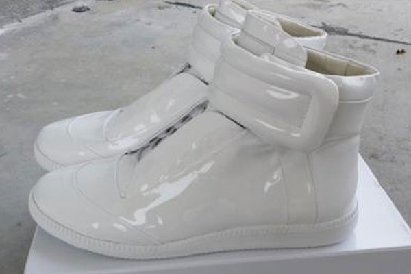 Maison Martin Margiela White Patern Leather High-Top Sneaker for Men