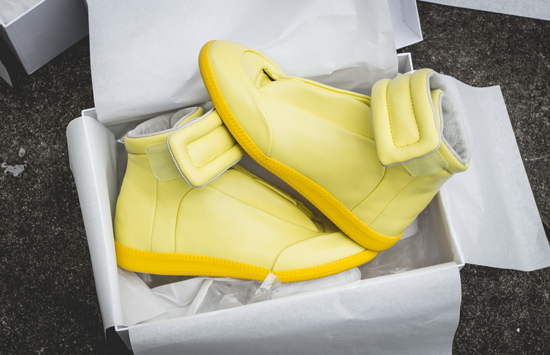 Maison Martin Margiela Yellow Leather Future High-Top Sneakers