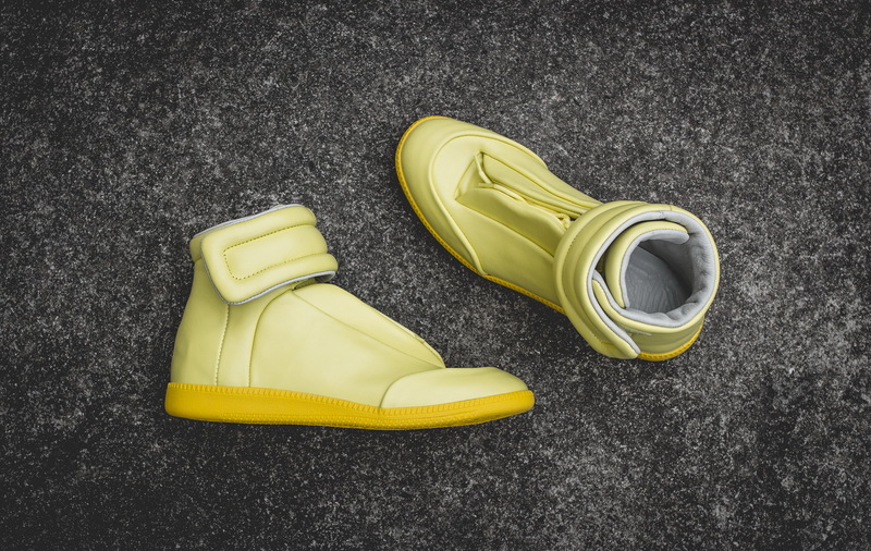 Maison Martin Margiela Yellow Leather Future High-Top Sneakers