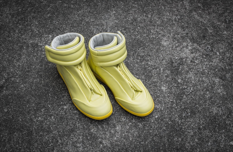 Maison Martin Margiela Yellow Leather Future High-Top Sneakers