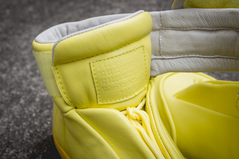 Maison Martin Margiela Yellow Leather Future High-Top Sneakers