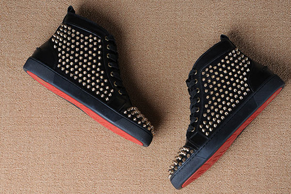 Super Max Perfect Christian Louboutin Louis Spikes Men′s Flat Black/GoldenSuper Max Perfect Christia