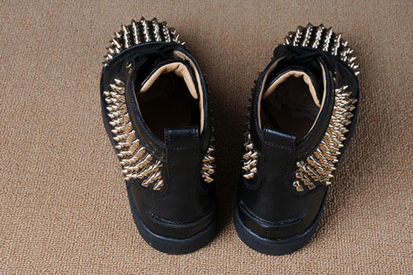 Super Max Perfect Christian Louboutin Louis Spikes Men′s Flat Black/GoldenSuper Max Perfect Christia