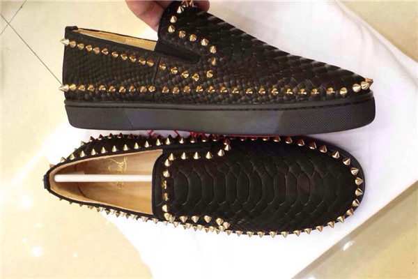 Super Max Perfect Christian Louboutin Pik Boat Men′s Flat Black(with receipt)