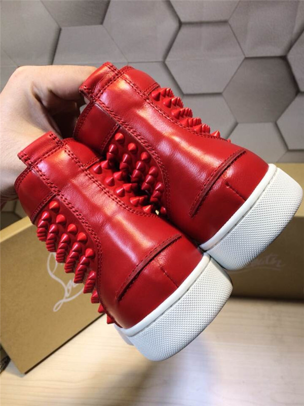 Super Max perfect Christian Louboutin High Top Sipke Red Leather White Sole Sneaker(with receipt)