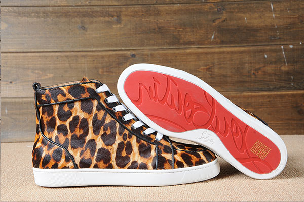 Super Perfect Christian Louboutin Rantus Men′s Flat Leopard FuzzySuper Max Perfect Christian Loubout