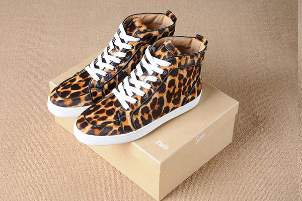 Super Perfect Christian Louboutin Rantus Men′s Flat Leopard FuzzySuper Max Perfect Christian Loubout